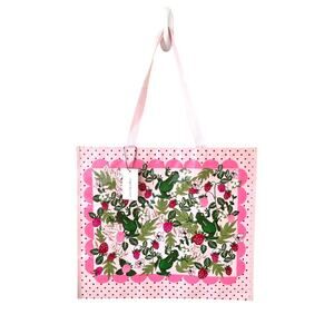 Vera Bradley Frogberry Garden Market Tote Reusable Bag NEW Pink Green